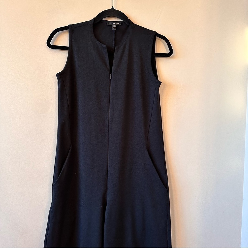 Eileen Fisher-Organic Cotton Ponte Lantern Jumpsuit (Size:XS) - Picture 6 of 10